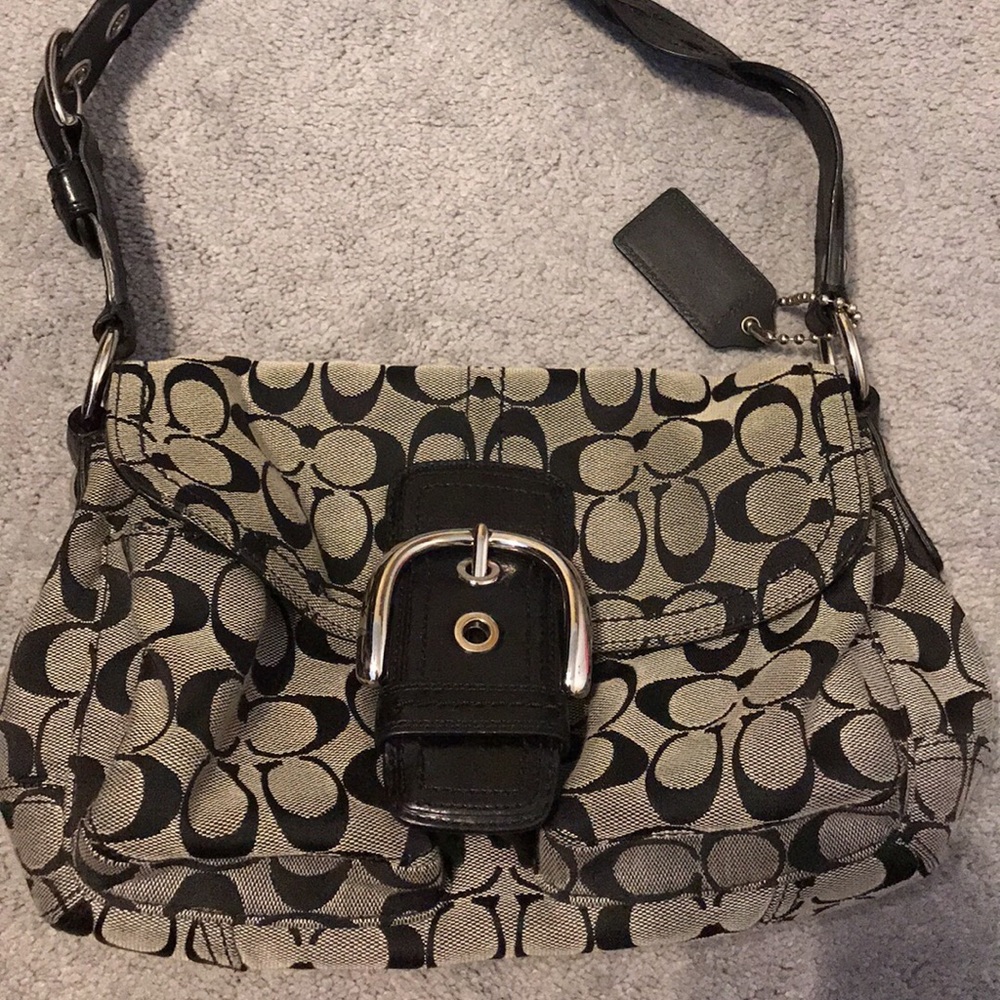 Coach Monogram Black Shoulder Bag